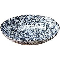 Amazon｜みのさらら 和食器 藍染 タコ唐草 深皿 21cm｜カレー